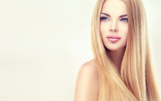 Women long blond hair
